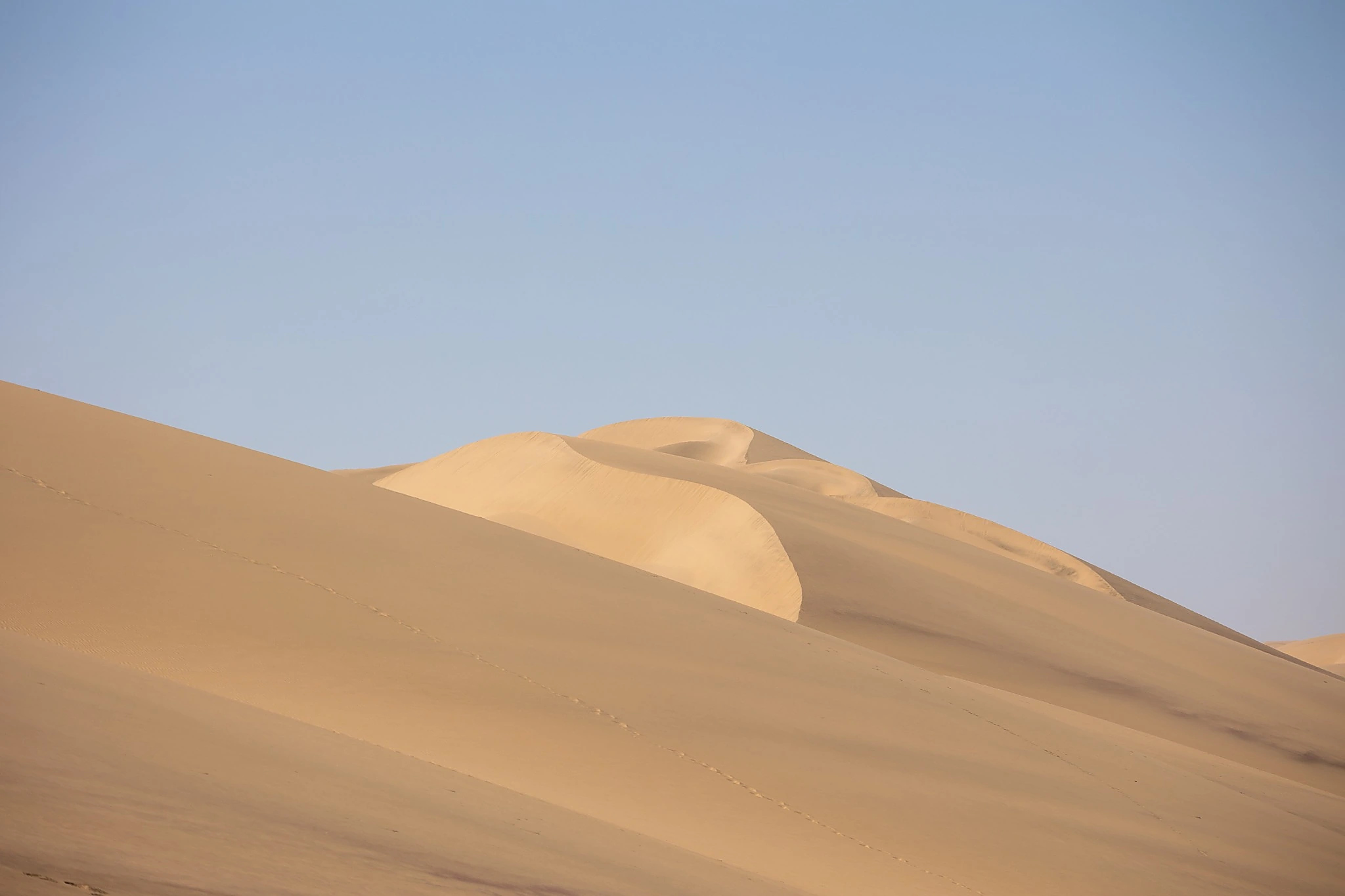 Grandi dune dorate presso Sandwich Harbour sulla costa atlantica della Namibia