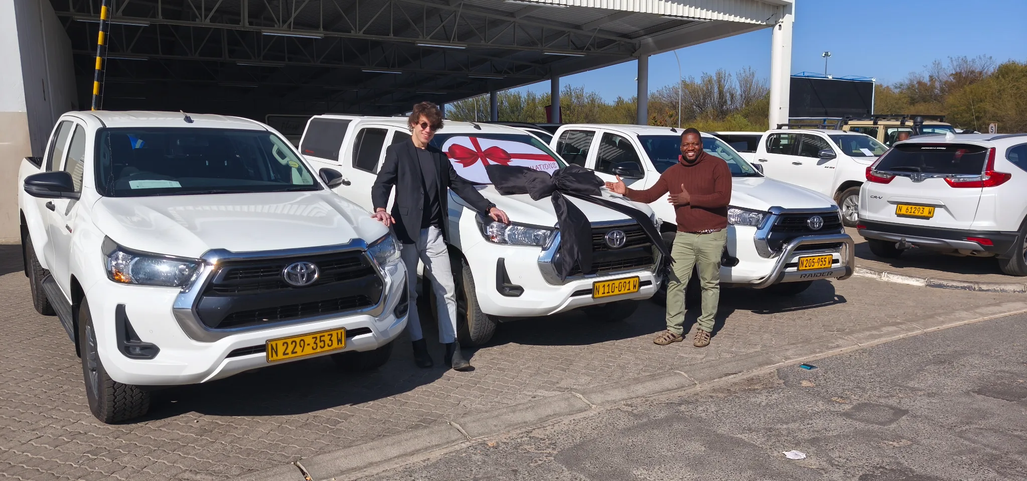Zumi team taking delivery of vehicles at Pupkewitz Toyota