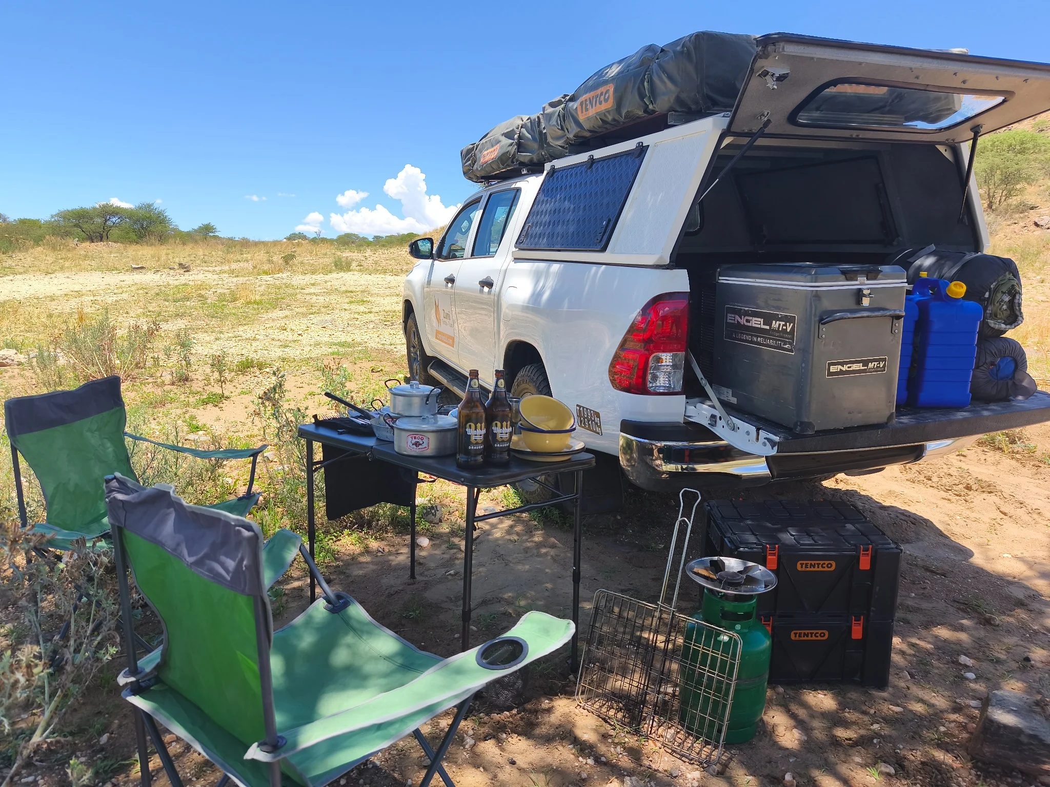 Toyota Hilux Camping kitchen and camp equipment